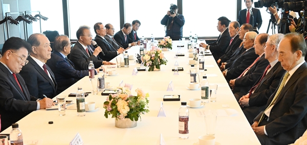▲ Acting People Power Party leader Yoon Jae-ok is speaking at a standing advisory group meeting held at a Chinese restaurant in Yeouido, Seoul on the 17th. (Photo/provided by Yonhap News)